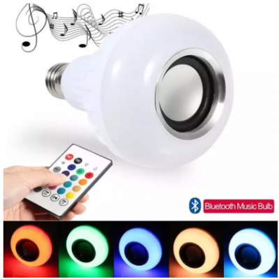 Bluetooth Smart Music Bulb Speaker Wireless 12W LED RGB Changing with Remote Lamp for Party, Home